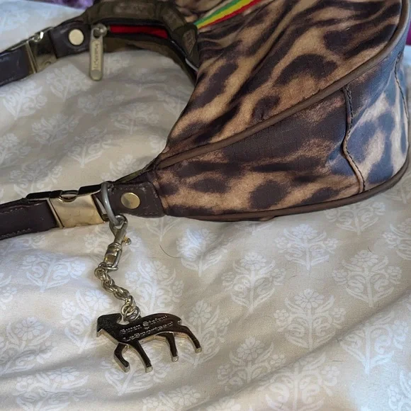 L.A.M.B. Lesportsac Leopard Print Shoulder Bag with Rasta Stripe - Picture 5 of 6